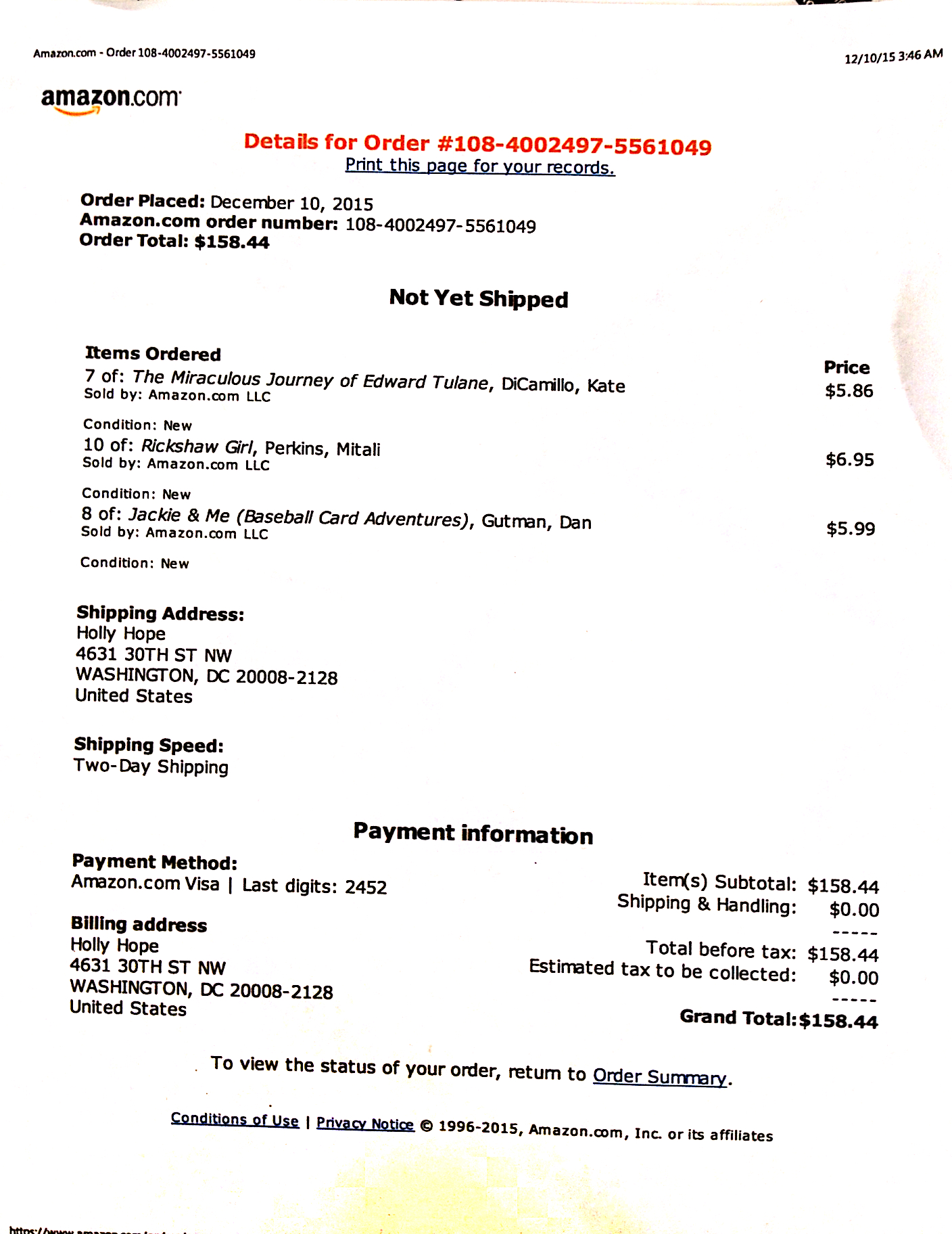 Attach Receipt(s)